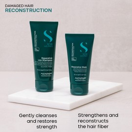 Alfaparf Milano Semi di Lino Reconstruction Travel Size Shampoo and Hair Mask Set for Damaged Hair - Hair repair - Strengthens and Restructures Hair