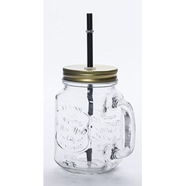 Jazzy Transparent Clear Mason Jar with Straw