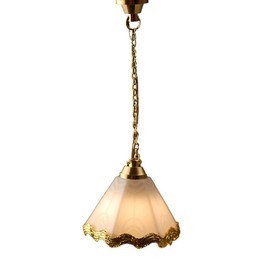 Melody Jane Dolls House Chatsworth Hanging Ceiling Light White & Gold 12V Electric Lighting