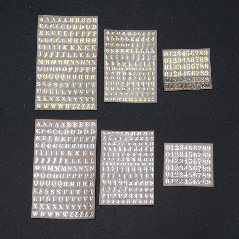 PHILSP sticker 5 Pieces 3mm Alphabet Letters Numbers Chunky Glitter
