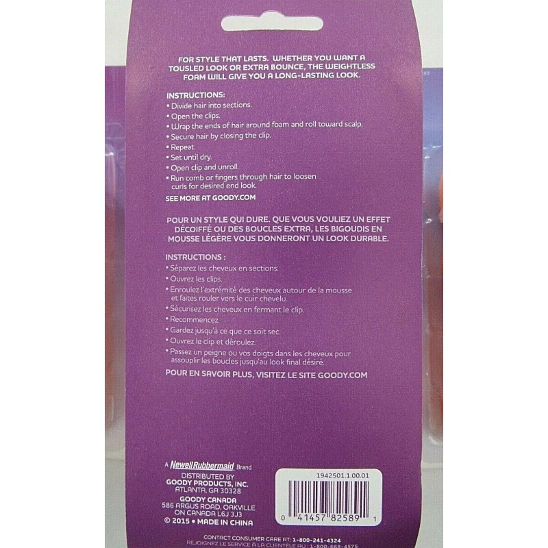 GOODY XLarge Foam Hair Rollers Orange 8, 16 or 24