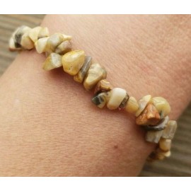 NATURAL CRAZY LACE AGATE STONE GEMSTONE STRETCHY CHIP BRACELET