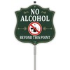 No Alcohol Beyond This Point Sign 10" x 10" With