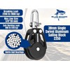 Blue Shark 2250-Sailing Pulley Blocks 38mm Single Swivel (2-Pack)