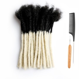 Laiyuemei Dread Extensions Human Hair Premium Quality 100% Human Hair, 0.8cm Thickness, 8 Inch Length, 30 Strands Natural Looking Dread Hair Extensions for Unisex Adults, Kids, and Girls(T1b/613)