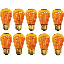 YI LIGHTING - 11W S14 Transparent Amber Sign Light Bulb with E26 Base for Sign, Outdoor String Light Replacement Bulbs (Pack of 18)