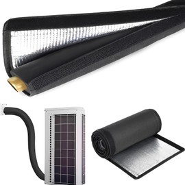 3-Layer HVAC Copper Pipe Insulation Cover, 72''x10.2'' 600D Oxford AC Line Insulation Cover Outdoor, Air Conditioner Line Insulation Sleeve, HVAC Foam Wrap for Mini Split & Heat Pump, Black