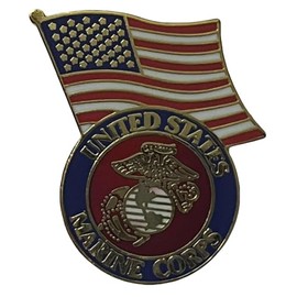 50 Pack USA Flag/United States Marine Corps Motorcycle Hat Cap Lapel Pin MS-565