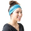 RiptGear Stretch Sport Headband for Women (Tribal Blue) — Made