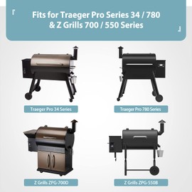 SHINESTAR Pellet Grill Cover for Traeger Pro 34/780, BBQ 075, Z Grills 700/550 Series, Special Zipper Design, Durable & Waterproof, Easy to Put On and Take Off