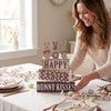 Yousoontic 5 Pcs Easter Wooden Table Decorations Bunny Tiered Tray
