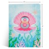 POPWOW Happy 8th Birthday Pop Up Card, Mermaid, Pearl Shell,