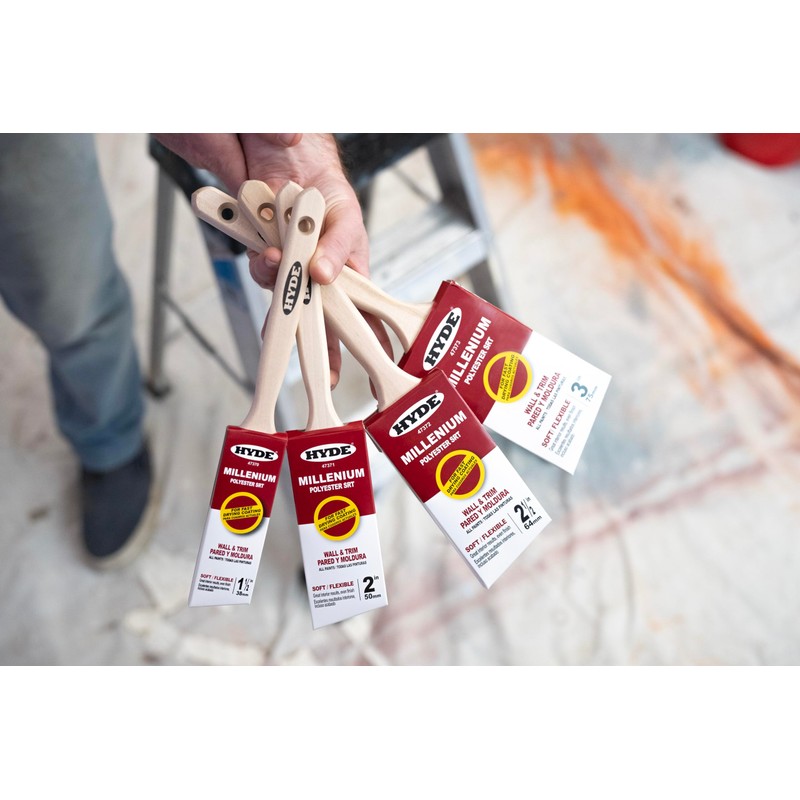 Hyde Millenium Angled Sash Paint Brush, Flat, Soft Polyester SRT