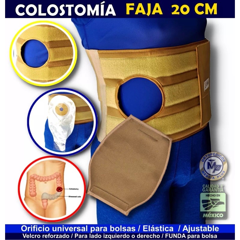 Ortopedicos Medica Plus 20cm Faja Para Colostomia Ileostomia + Funda