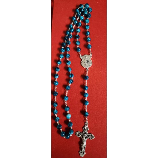 CHRISTIAN CATHOLIC ROSARY BLUE COLOR 8 mm