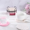 uxcell 8 Pcs Drink Coasters with Holder, Cotton Woven Coaster