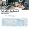 Foldable Silicone Keyboard 103 Keys USB Wired Silicon Foldable Waterproof