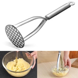 Kartoffelstampfer Edelstahl, Professioneller Kartoffelstampfer, GemüSestampfer, Potato Masher für Kartoffelpüree,Obst und Gemüse, SpüLmaschinenfest