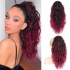 RONTAYA Ponytail Extension, 18 Inch Ombre Burgundy Red Ponytail Extension