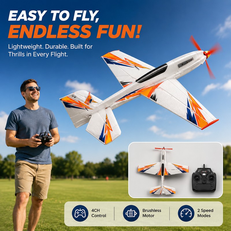 4CH Brushless RC Airplane for Indoor & Park Flying –