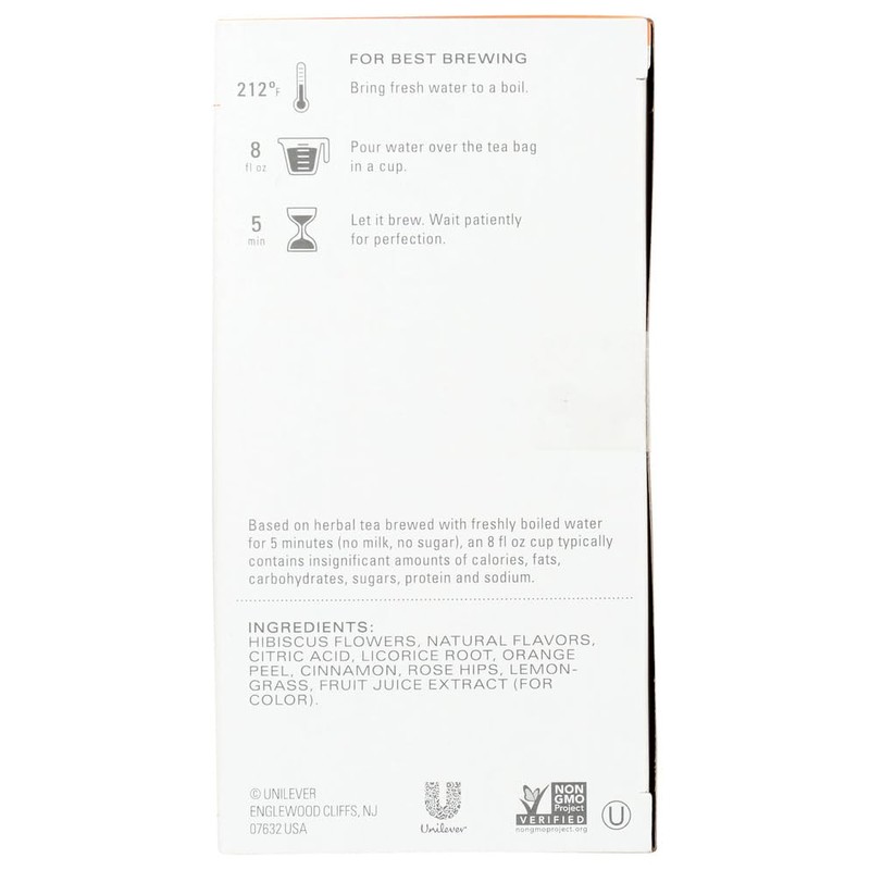 Tazo Passion Herbal Infusion Tea, Caffeine Free, 20-Count Tea Bags