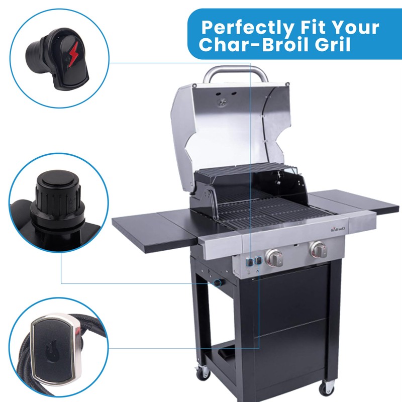 ZCLYUYA Grill Igniters for Charbroil Ignitor Replacement Kit, 4-Outlets Electronic