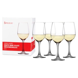Spiegelau Winelovers White Wine Glasses, Set of 4, European-Made No-Lead Crystal, Classic Stemmed, Dishwasher Safe, Professional Quality Wine Glass Gift Set, 13.4 oz