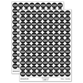 Movie Ticket with Stars Raffle Ticket Solid 200+ Round Stickers - Matte Finish - 0.50" Size - Black