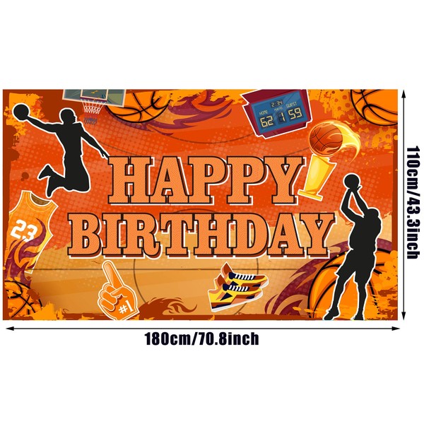 Boao Boao Basketball Happy Birthday Backdrop Banner Boy Basketball Theme
