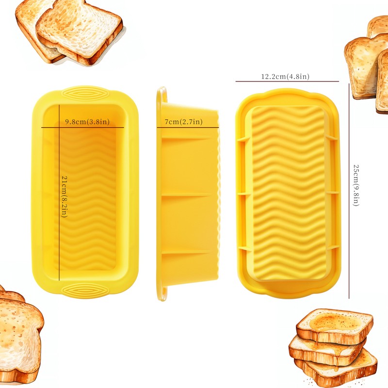 DAJLFA Silicone Bread Loaf Pan, 3 PCS Silicone Loaf Pans