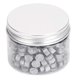 Sellos de Cera Octagonales, sellos para sellado, 200 piezas perlas nacaradas con efecto brillante for invitaciones sobres documentos plata