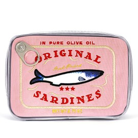 Cessfle - Bolsa de maquillaje con sardinas enlatadas, bolsa de maquillaje creativa y bonita bolsa de cosméticos para peces, Rosado, Rosado, Bolsa de cosméticos