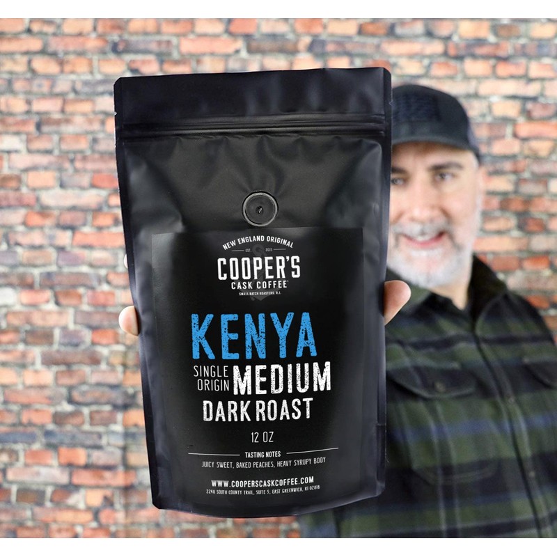 Kenya AA Medium-Dark Roast Coffee Beans, Single Origin Ground Coffee