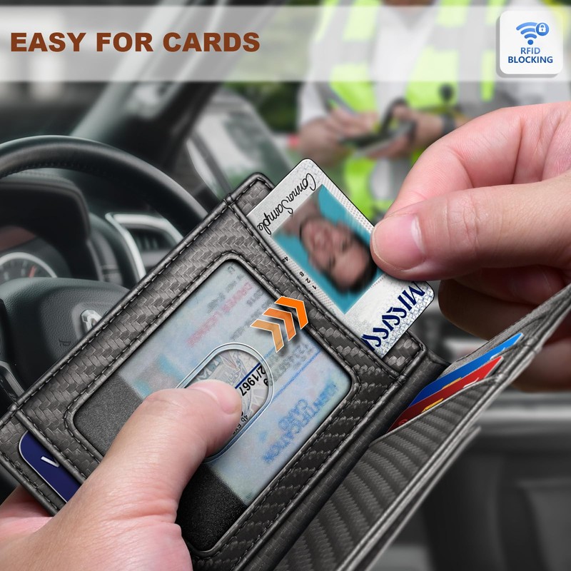 BULLIANT Magnetic Closure Slim Wallet-Genuine Leather Front Pocket Wallet for