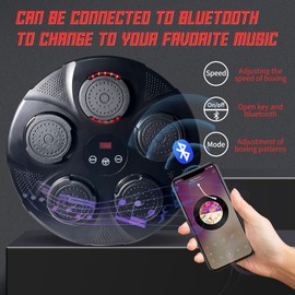 Smart Music Boxing Machine - Wall Mounted Music Punching Pad for Kids, Electronic Focus Agility Training Pad with Boxing Glove, Compact and Resilient - Maquina de Boxeo Musical Pared (red light)