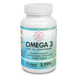 Omega 3 Fish Oil Concentrate Supplement for Women and Men - 3900mg Active Ingredients Omega 3, Fatty Acids EPA and DHA - 90 Softgels - One Month Supply.
