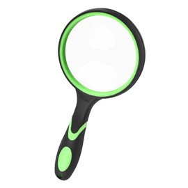 Lupa de Lectura de Gran Aumento de Mano 10X 75 mm Lupas Portátil, Aplicada a Libros de Ciencia Insectos Hobby Observación Premium Mango Suave para Mayores Niños (Negro + Verde)