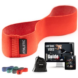 ATHLETIC AESTHETICS Premium Fabric Fitness Bands [Textile Fitness Band (Colourful) Single & as a Set + Bag and Video Course] Mini Band Fitness Band Training Band - Sports Bands Resistance Bands for