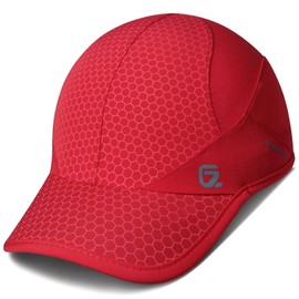 GADIEMKENSD Stretch Sport Hat with Soft Brim Quick Dry Lightweight Breathable Running Cap for Outdoor Activities, Soft brim, red, 56 - 60