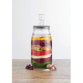 Kilner Fermentation Set, 6-Piece Kit Includes 3-Liter Glass Jar, Silicone Lid, Airlock and Bung, Ceramic Stones and a Recipe Booklet for at Home Fermenting and Pickling