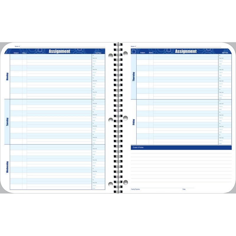 Hammond & Stephens Undated Weekly Student Planner, 8 x 10