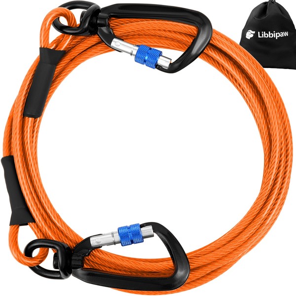 Dog Tie Out Cable 50FT, 1500LBS Break Strength, Heavy Duty