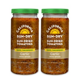 Sun-Dried Tomato and Garlic with Spices, 8.5oz (Pack of 2) by CALIFORNIA SUN DRY | Gluten-Free and Antioxidant Rich