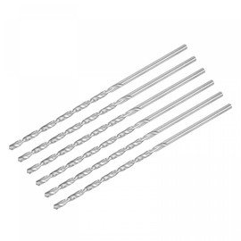 sourcing map HSS(High Speed Steel) Extra Long Twist Drill Bits, 4.2mm Drill Diameter 160mm Length for Hardened Metal Woodwork Plastic Aluminum Alloy 6 Pcs