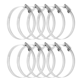 EATAKWARD 10 Pcs Large Hose Clamps, Adjustable Diameter 2 15/16 Inch-3-1/2 Inch (75-90 MM) Duct Clamp for Water Fuel Air Plumbing, Dryer Vent Hose