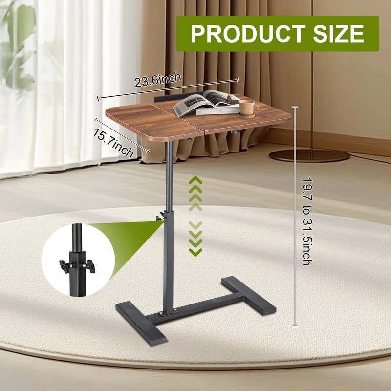 COBATANG COBATANG Adjustable Overbed Table, Split Top Tilting Overbed Bedside
