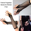 BLUPLE Black Fishnet Gloves Women's Lace Fingerless Gloves with Finger