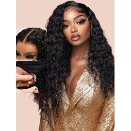 UNICE Bye Bye Knots Wig Water Wave 13X4 Lace Front Pre Everything Wigs Human Hair Drawstring Wig Glueless Human Hair Pre Plucked Pre Cut Bleached Knots 150% Density 20 Inch