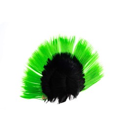 Easyinsmile Rainbow Mohawk Wig Hallowmas Masquerade Punk Mohican Hairstyle Cockscomb Hair Cosplay Wig (green and black)