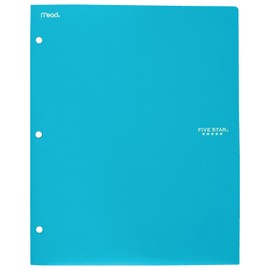 Five Star 2 Pocket Folder, Stay-Put Folder, Plastic, Folders with Pockets, Color Selected for You, 1 Count (33210)
